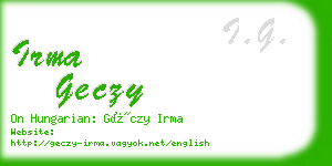 irma geczy business card